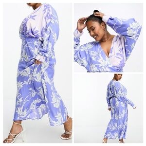 ASOS DESIGN Curve Batwing Wrap Front Midi Dress